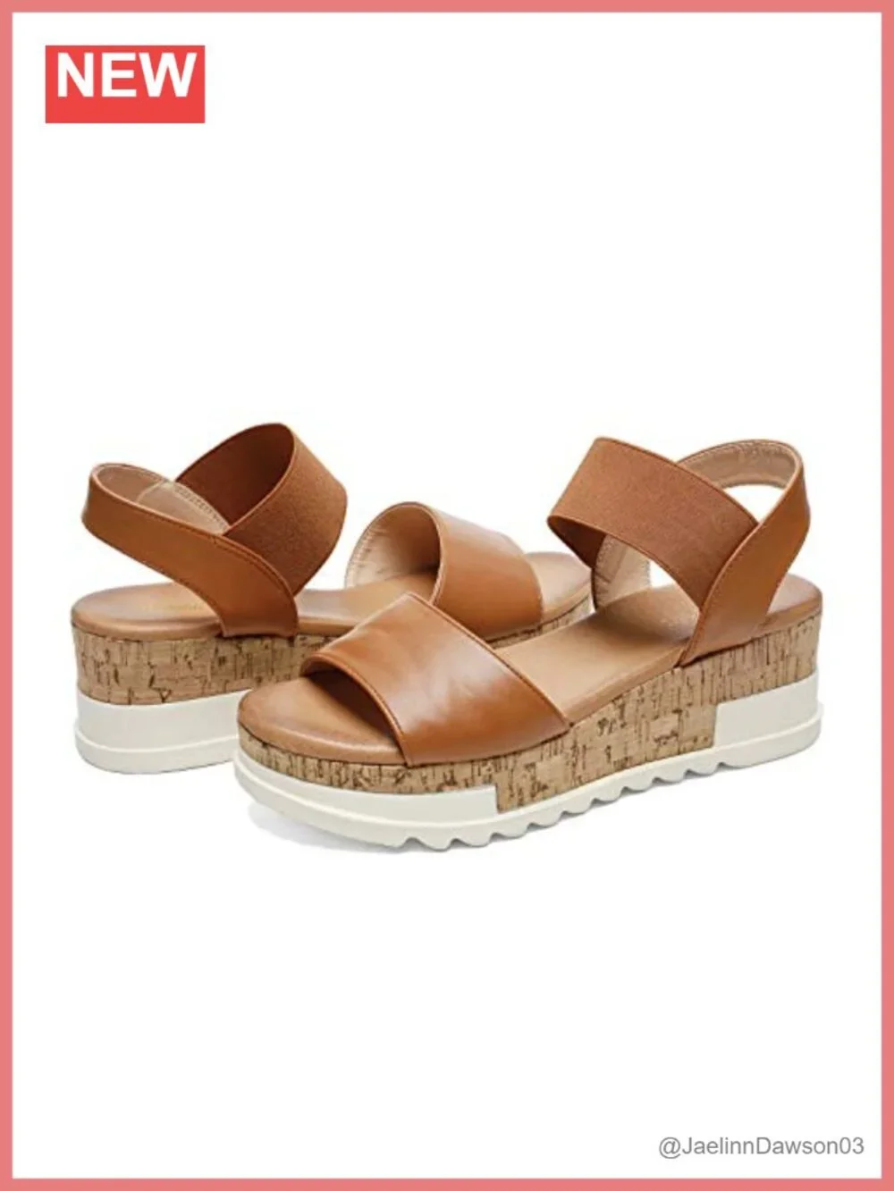Women's Wedge Platform Sandals with Elastic Straps and Cushioned Footbed